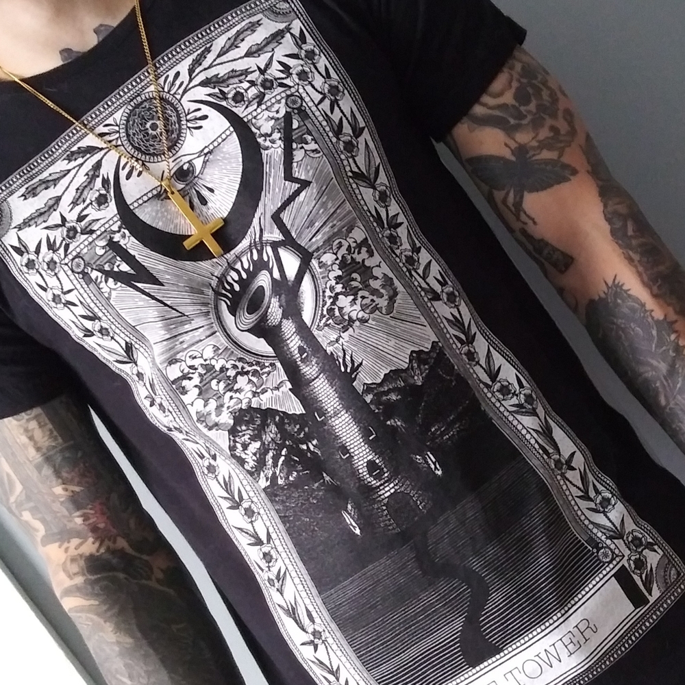 SOLD The Tower Tarot Card T-shirt by Abandon Ship
